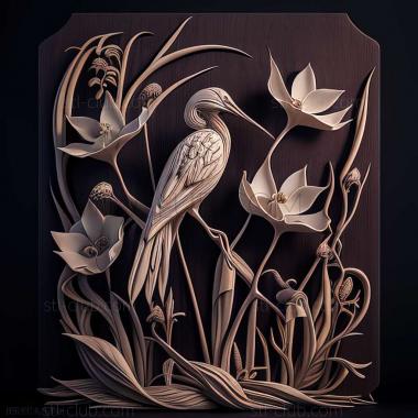 3D model Egret Orchid (STL)